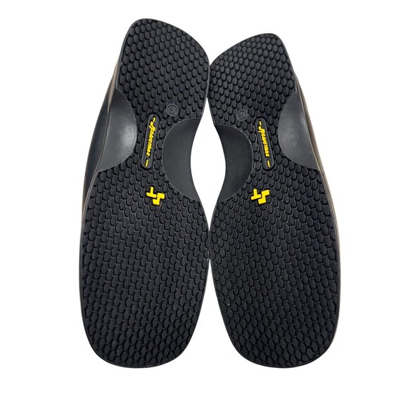 NWOB Safetrax Womens 7.5 Black Leather Slip-On Dress Shoes With PORON Insoles & - Picture 2 of 13